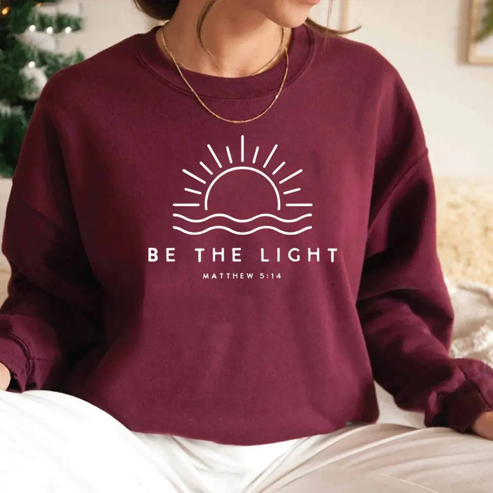 "Be The Light" Christian Sweatshirt | Faith Restored