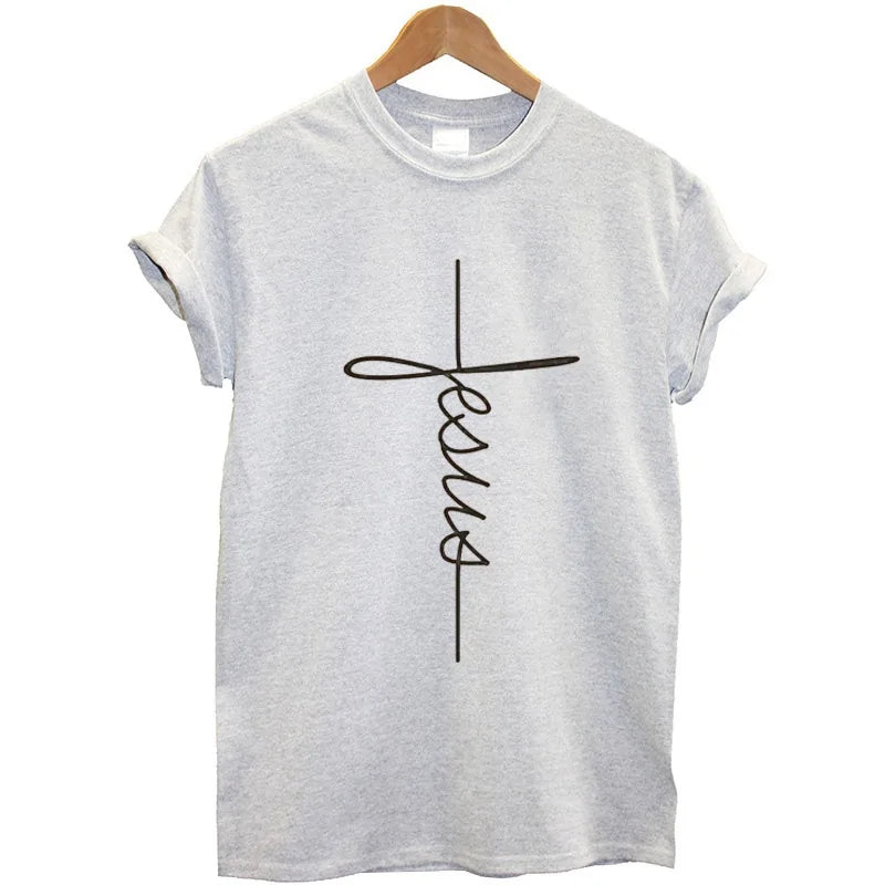 Christian Cross Print Tops for Women | Faith Restored