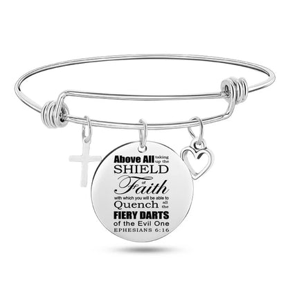 Stainless Steel Christian Charm Bracelet