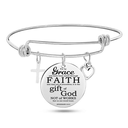 Stainless Steel Christian Charm Bracelet