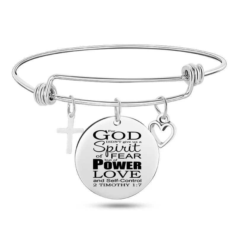 Stainless Steel Christian Charm Bracelet