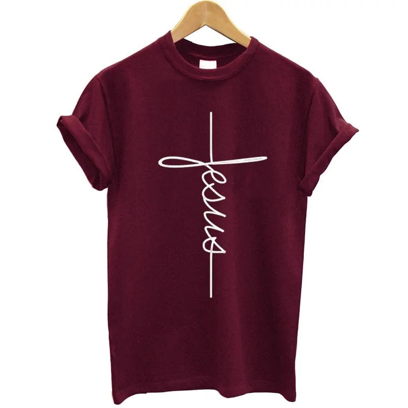 Christian Cross Print Tops for Women | Faith Restored